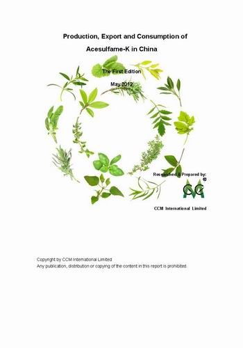 Production, Export and Consumption of Acesulfame-K in China